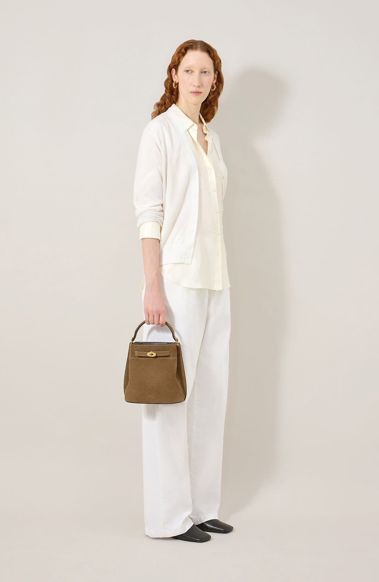 Mulberry Islington Suede Bucket Bag, Alternate, color, Salcombe Sand