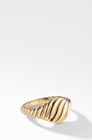 David Yurman Sculpted Cable Pinky Ring in 18K Yellow Gold