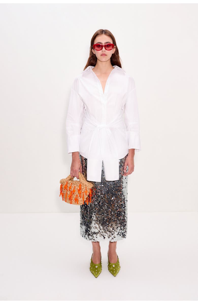 SIMONMILLER SIMON MILLER Mia Sequin Midi Skirt, Satellite Silver, Alternate, color, Satellite Silver