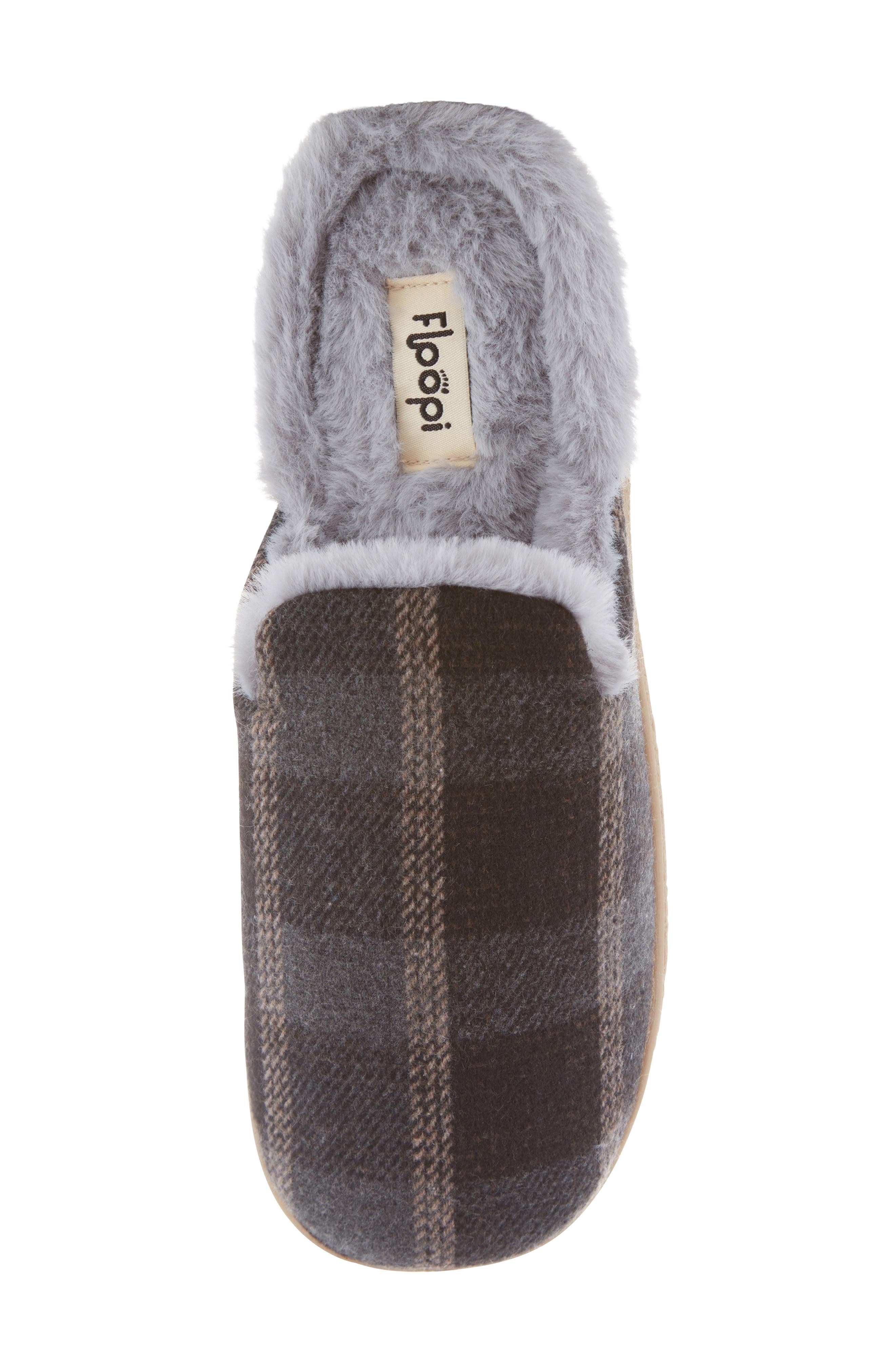 FLOOPI Faux Shearling Lined Slipper, Alternate, color, Black