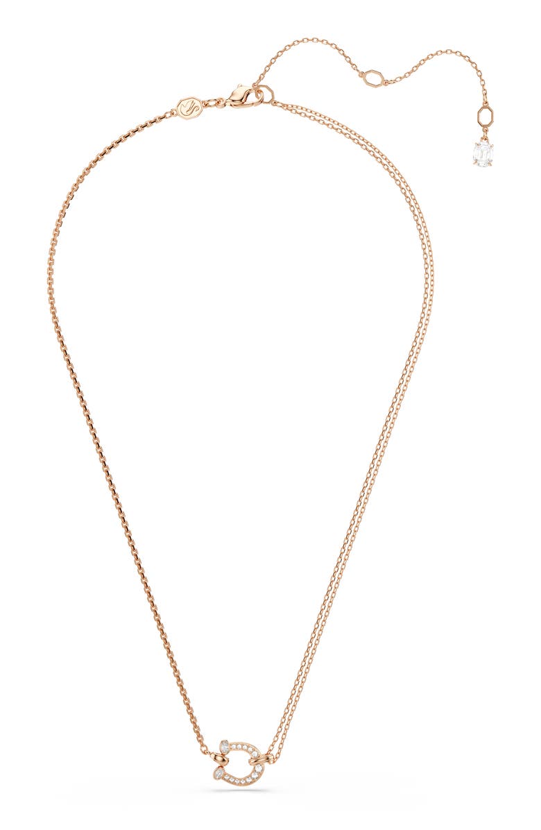 Swarovski Symbolica Horseshoe Pendant Necklace, Alternate, color, Rose Gold