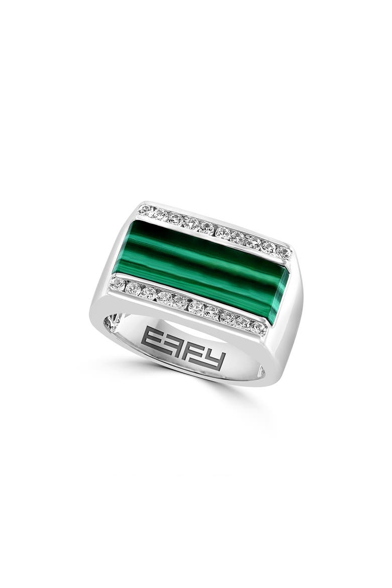 Sterling Silver Malachite Ring, Main, color, GREEN