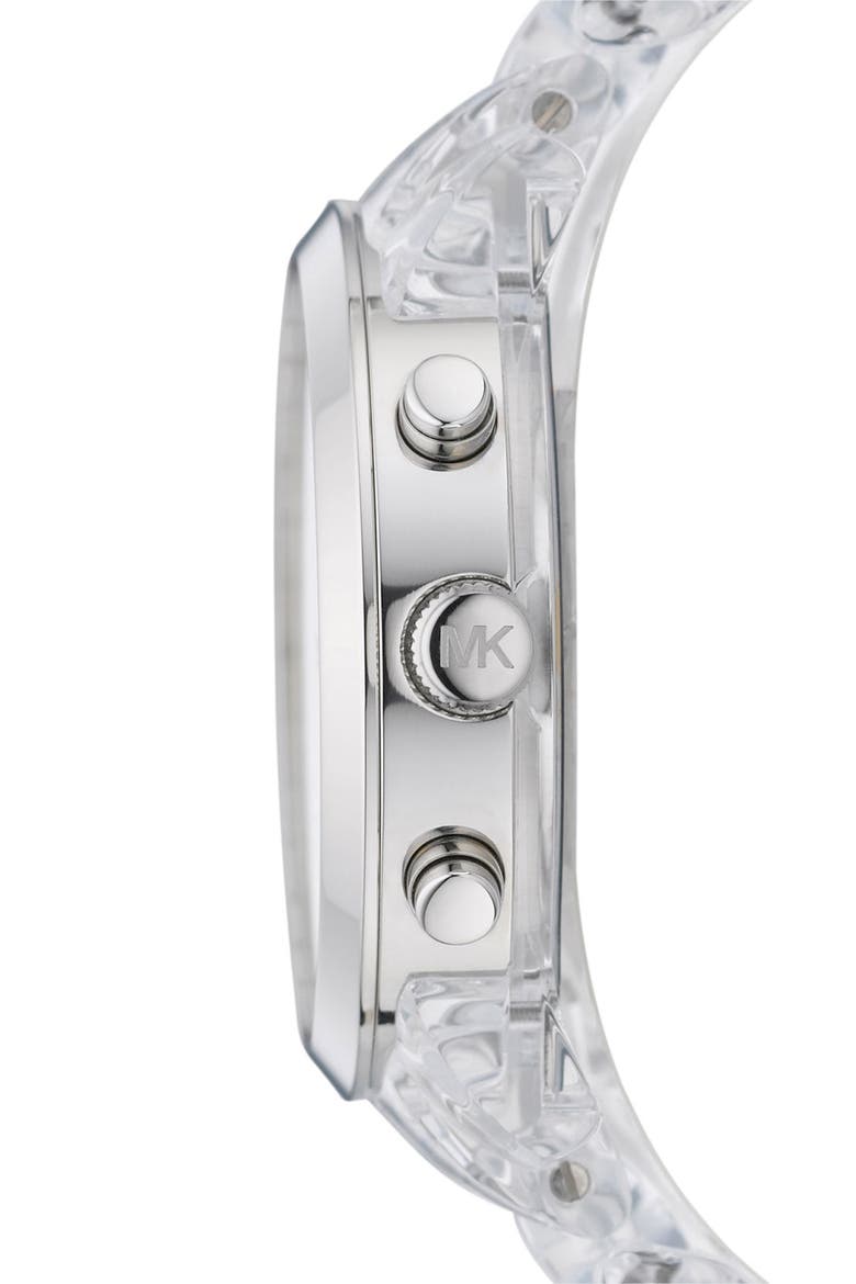 Michael Kors Resin Chronograph Watch, Main, color, CLEAR
