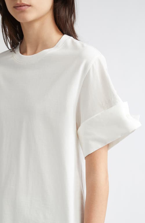 Eenk Folded Sleeve Cotton T-shirt In White