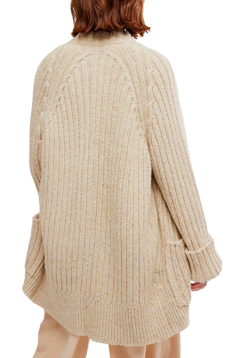 Blossom Cotton Open Front Cardigan, Alternate, color, IVORY PASTEL