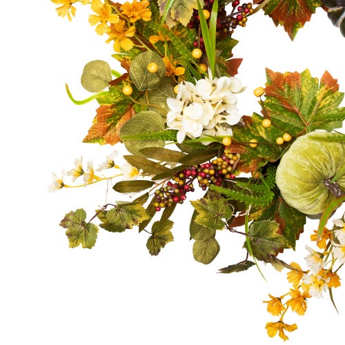 Northlight Pumpkins And Berries Artificial Fall Harvest Twig Wreath In Multi