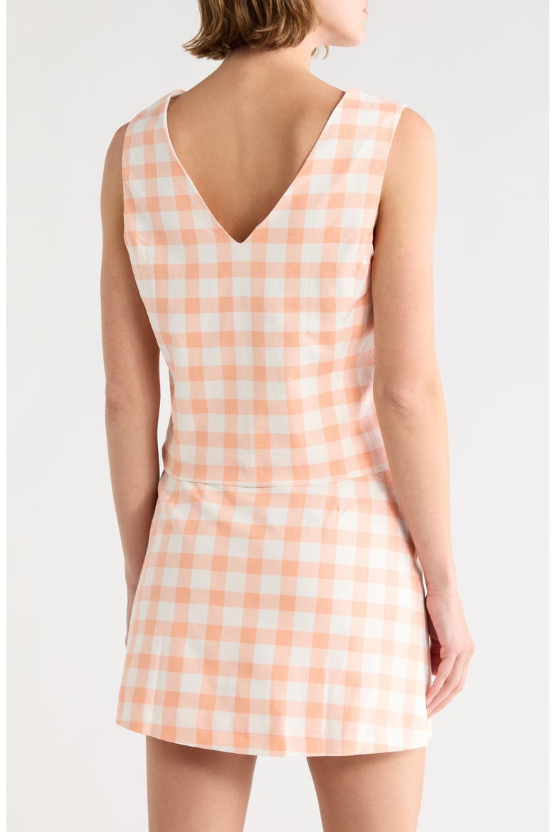 Gingham Check Sleeveless Top, Alternate, color, PEACH/ WHITE