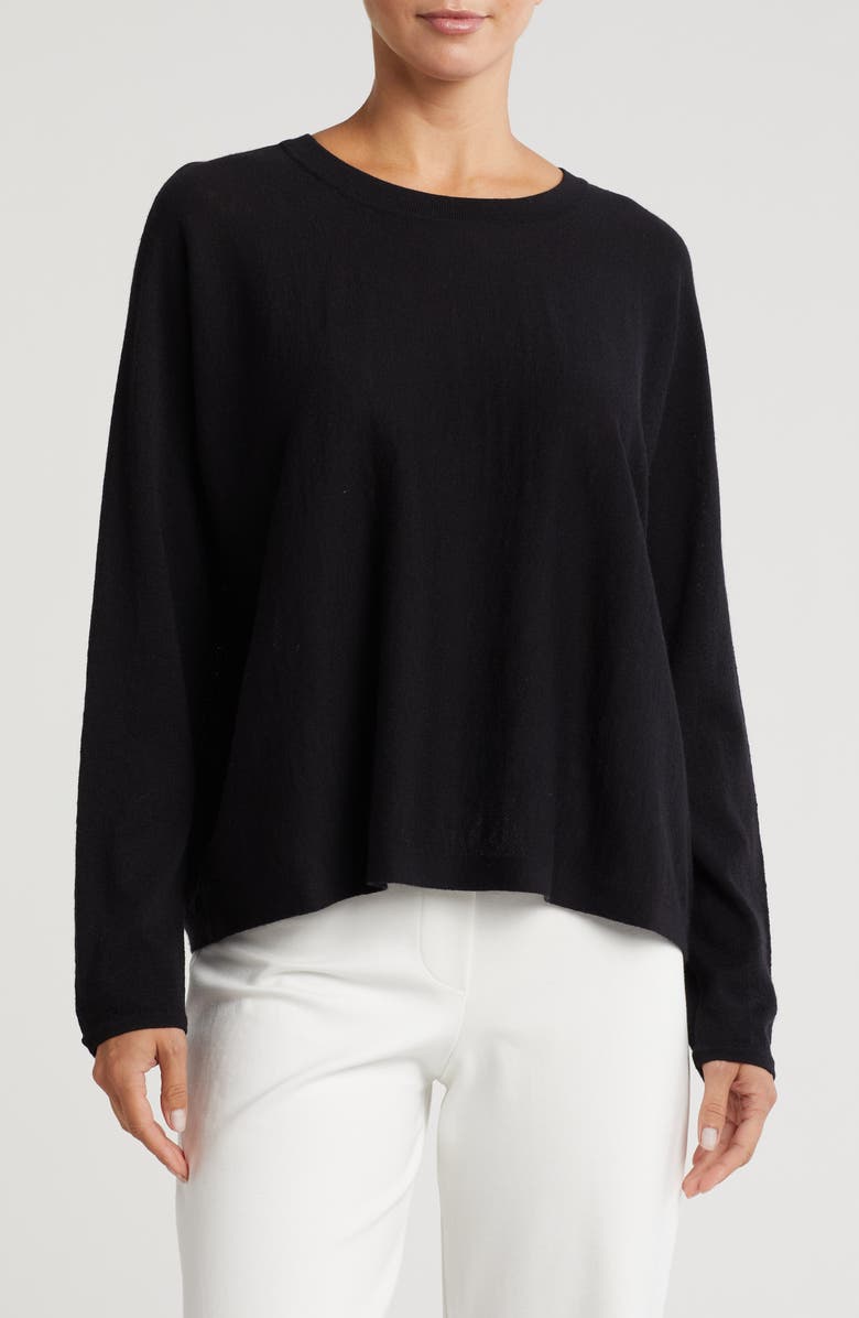 Eileen Fisher Crewneck Box Wool Sweater, Main, color,