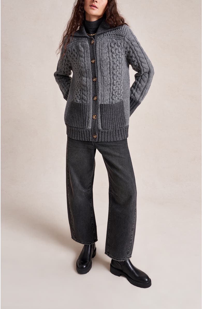 La Ligne Nuage Cardigan, Alternate, color, Charcoal