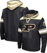 COLOSSEUM Men's Colosseum Black Purdue Boilermakers Big & Tall Hockey Lace-Up Pullover Hoodie