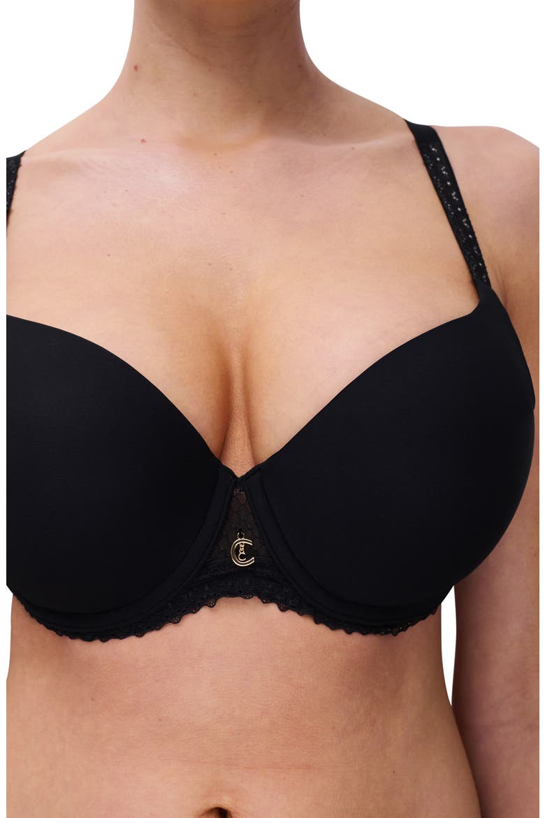 Romance Underwire Low Coverage T-Shirt Bra, Alternate, color, BLACK