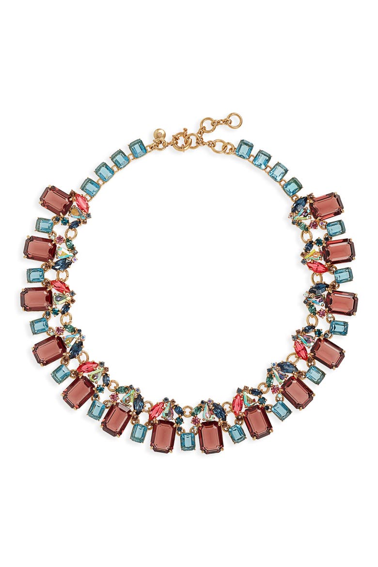 J. Crew Glass Bead Necklace, Main, color, CRIMSON MAPLE