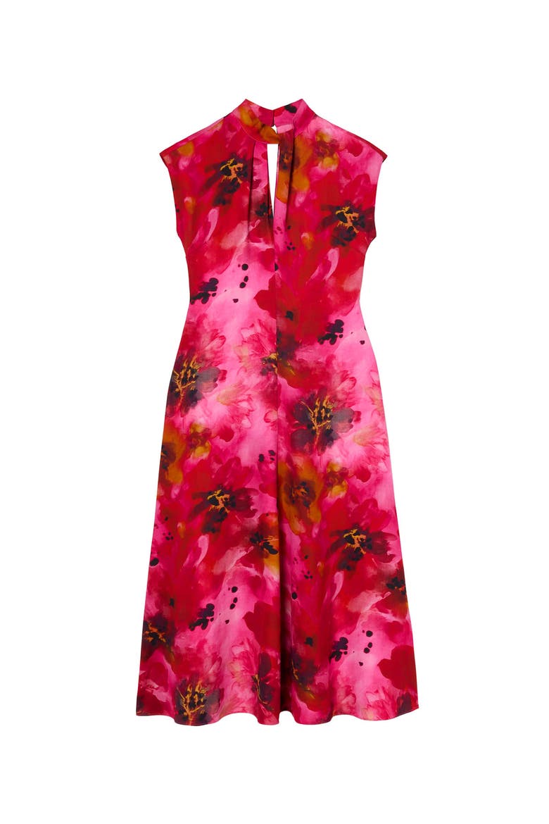 Painterly Floral Midi Dress, Alternate, color, Pink/Multi