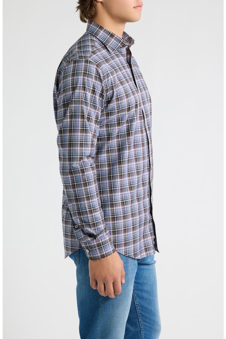 Merced Check Button Down Shirt, Alternate, color, BLUESTONE