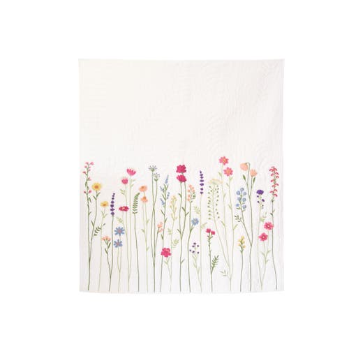 C & F Home C&f Home 50" X 60" Botanical Field Floral Embroidered Quilted Throw Blanket In Pink