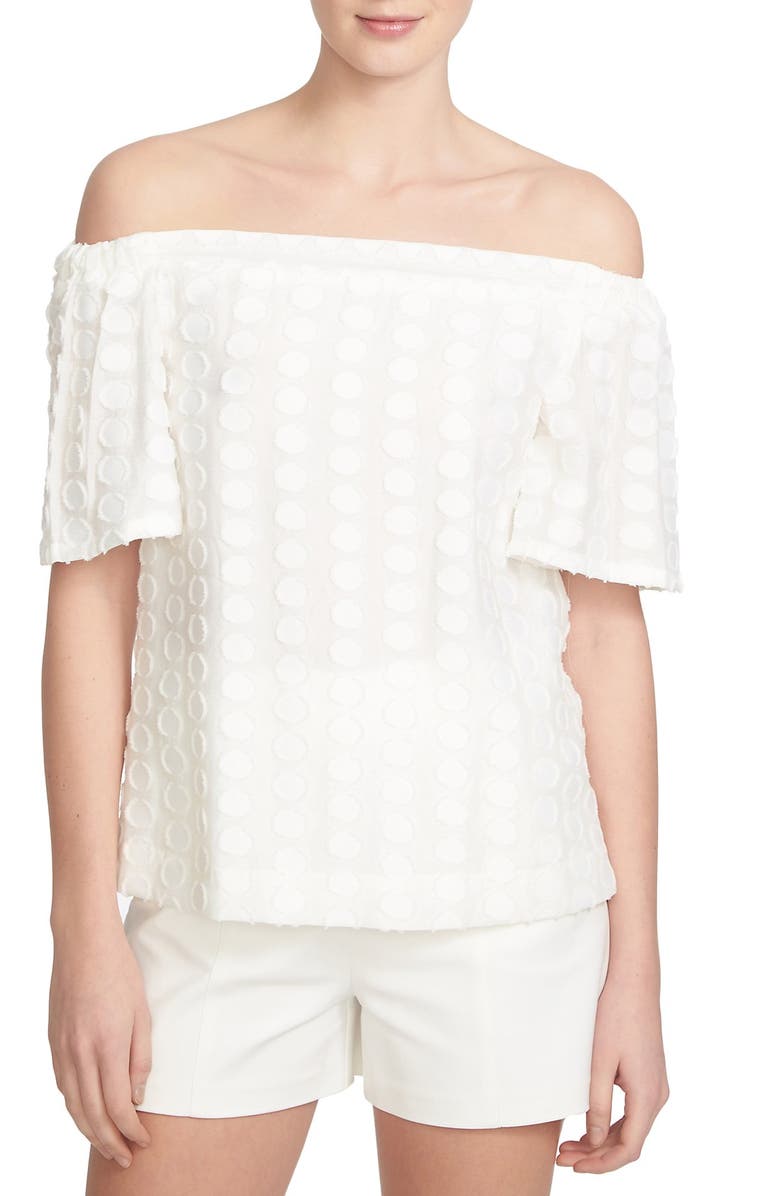 1.STATE Textured Dot Off the Shoulder Top, Main, color, 