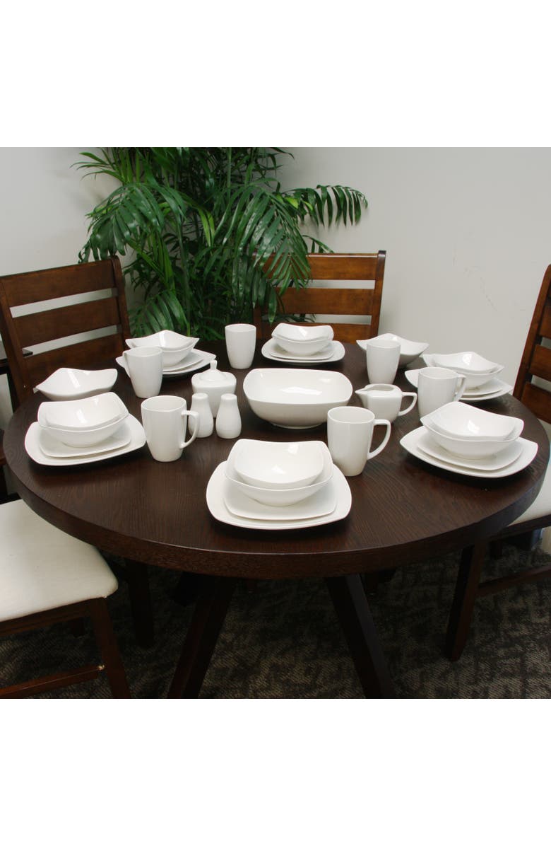 Gibson Zen Buffetware 39-Piece Dinnerware Set, Alternate, color, White