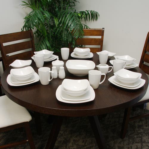 Gibson Zen Buffetware 39-piece Dinnerware Set In White
