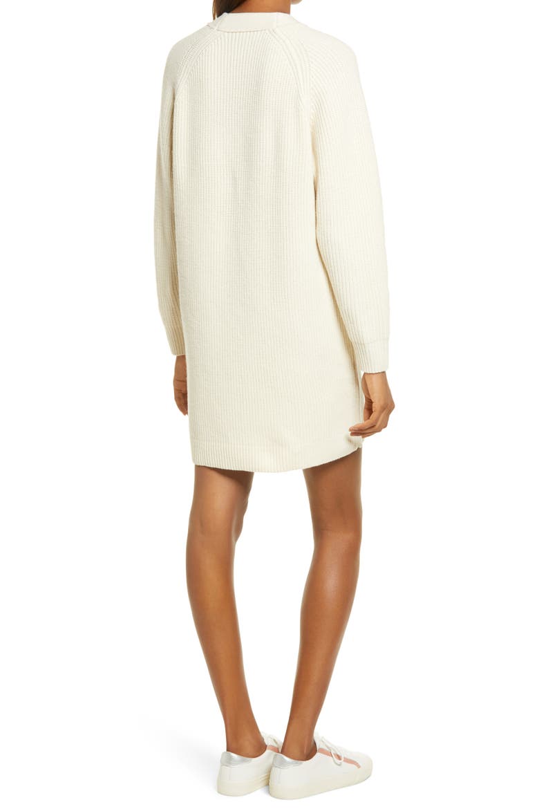 Henley Long Sleeve Sweater Dress, Alternate, color, ANTIQUE CREAM