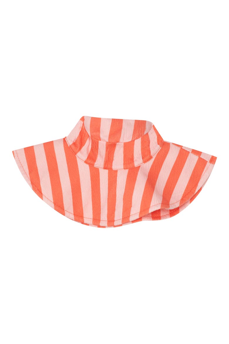 Romper Sunhat and Sunglass Set, Alternate, color, CORAL STRIPE