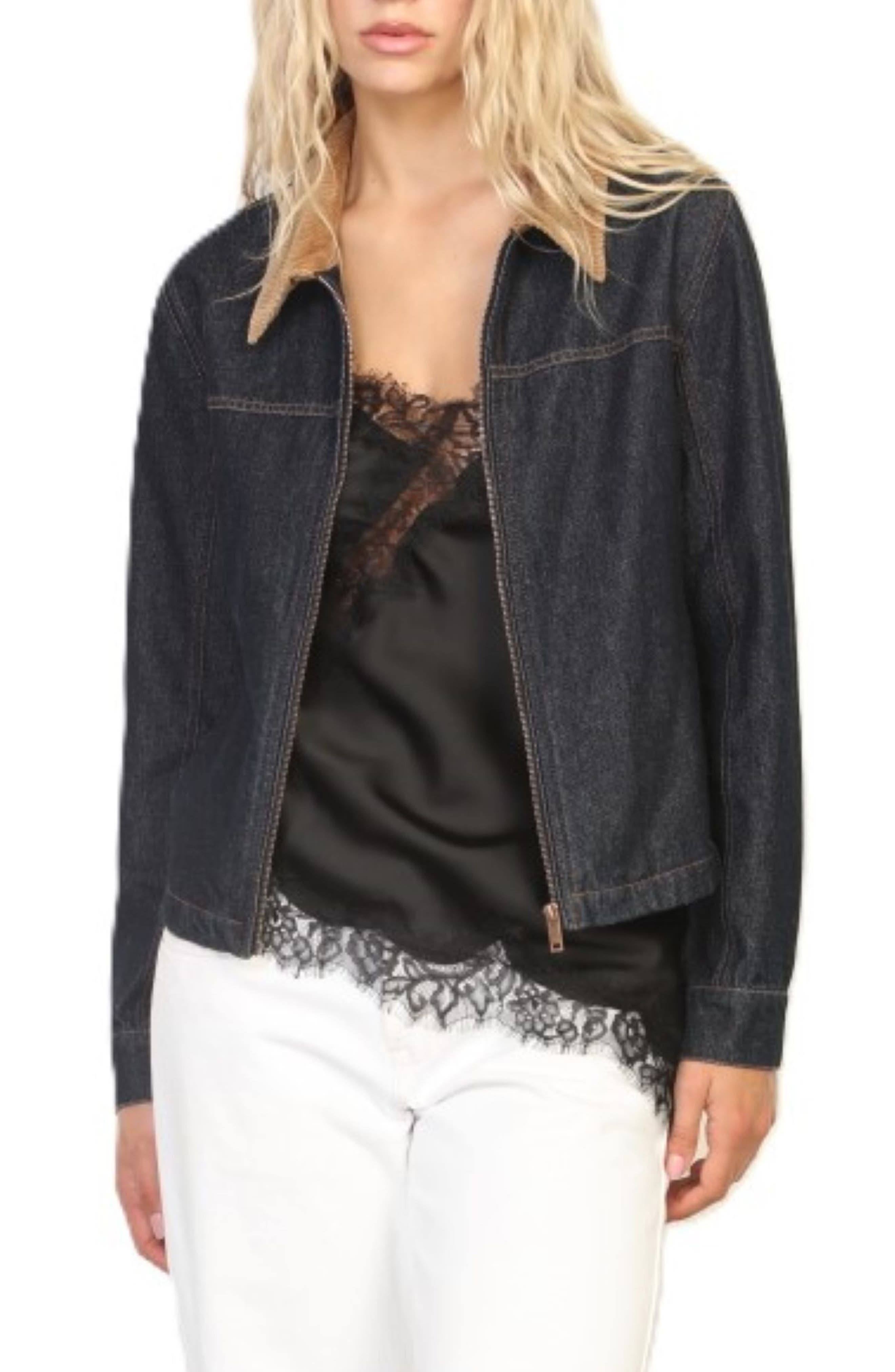 Zip Front Denim Barn Jacket