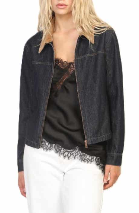 Zip Front Denim Barn Jacket