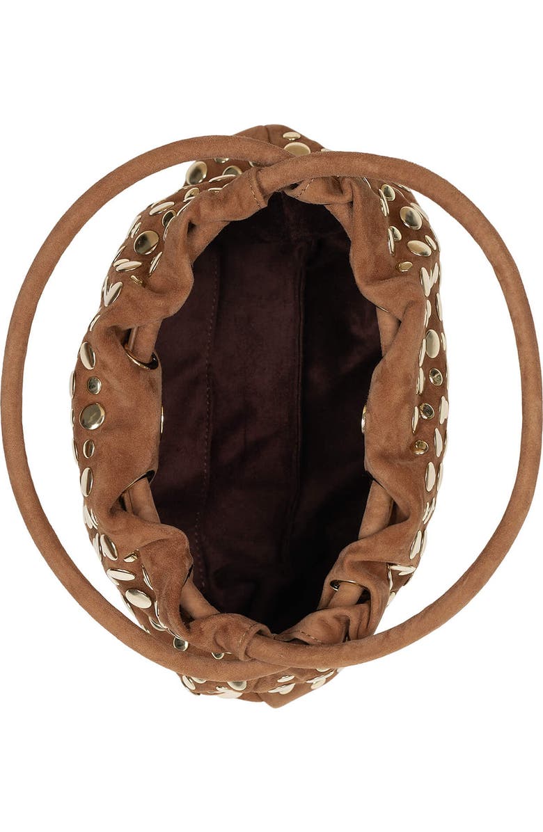 Jeffrey Campbell Lil-Brat Leather Handbag, Alternate, color, Tan Suede Gold