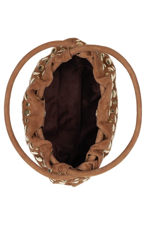 Jeffrey Campbell Lil-brat Leather Handbag In Tan Suede Gold