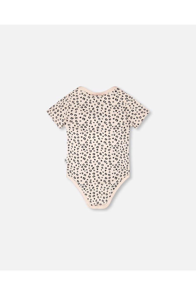 Evolutive Organic Cotton Jersey Animal Printed Bodysuit, Alternate, color, Peach Animal Print