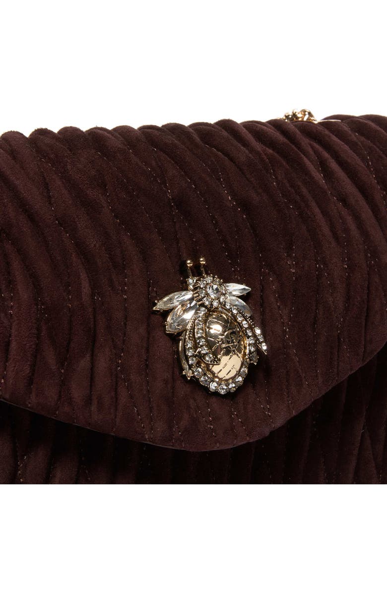 Dune London Darling Matelassé Suede Crossbody Bag, Alternate, color,