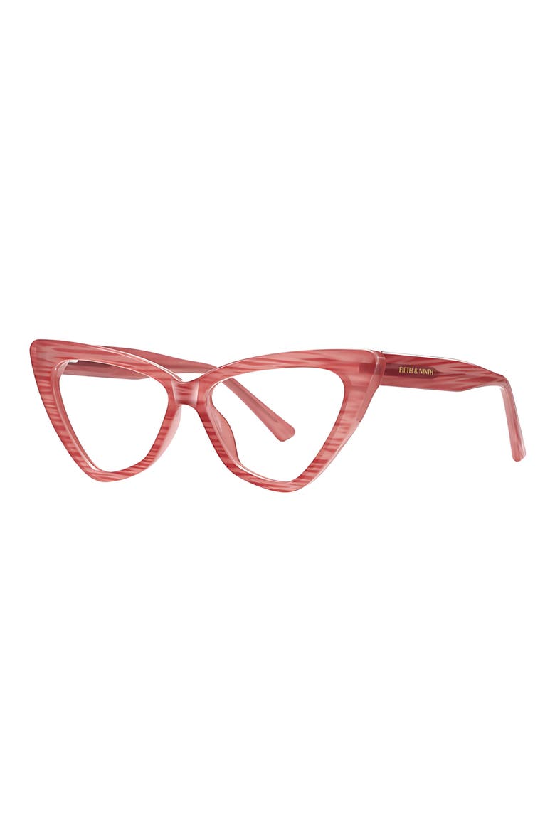 Vanna 55mm Cat Eye Blue Light Blocking Glasses, Alternate, color, PINK / CLEAR