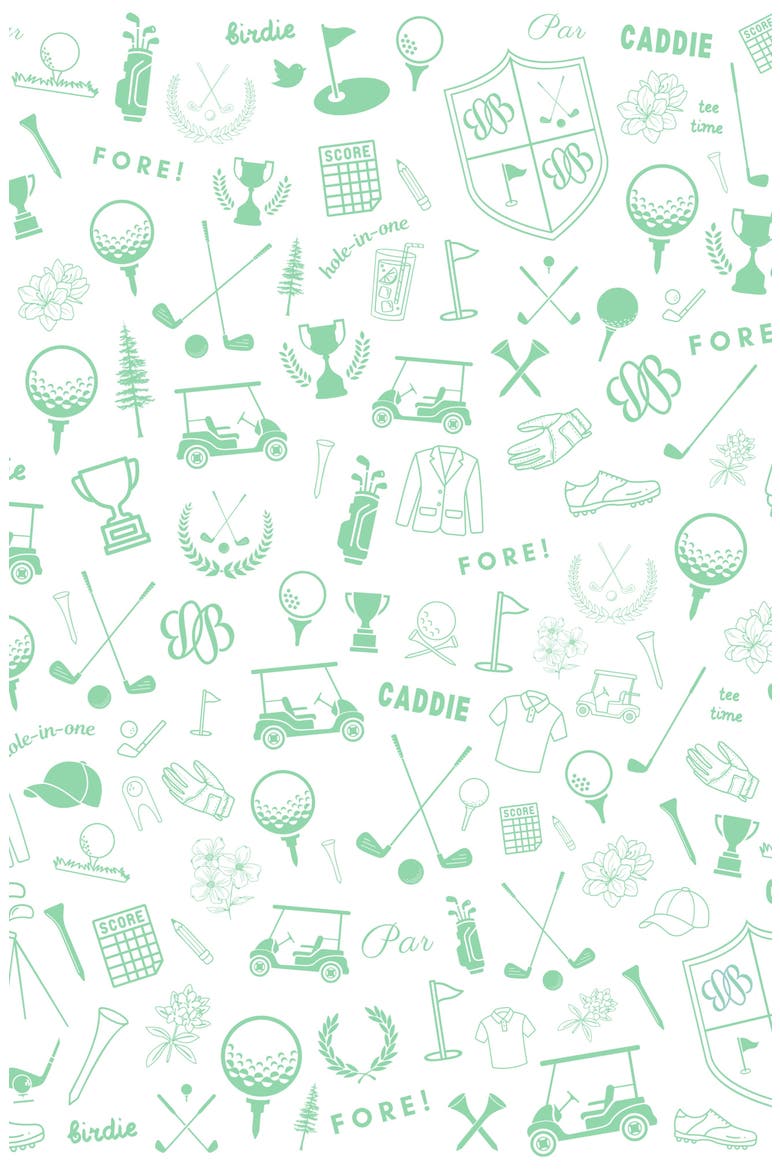 Golf Print Bib, Alternate, color, Green/White