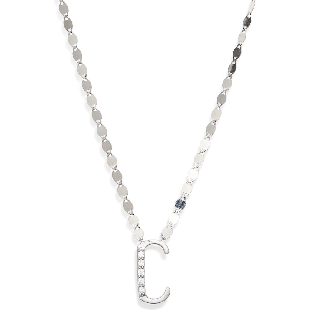 Lana 14k White Gold Diamond Letter Pendant Necklace In Metallic