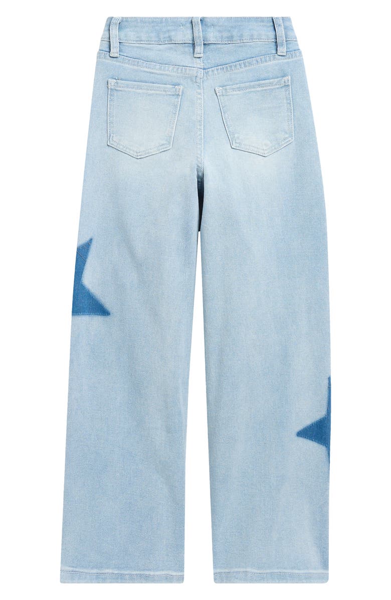 YMI Kids' Star Wide Leg Skater Jeans, Alternate, color, Light Wash