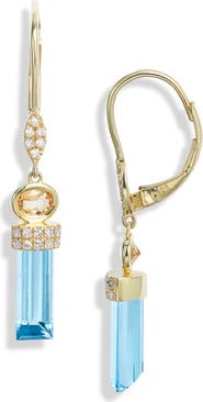 Meira T Sapphire & Diamond Lever-Back Earrings