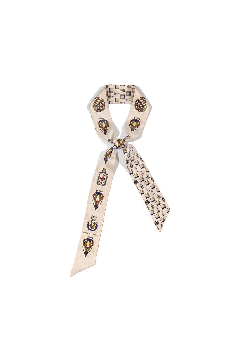 "Amora" Silk Skinny Scarf, Main, color, Champagne