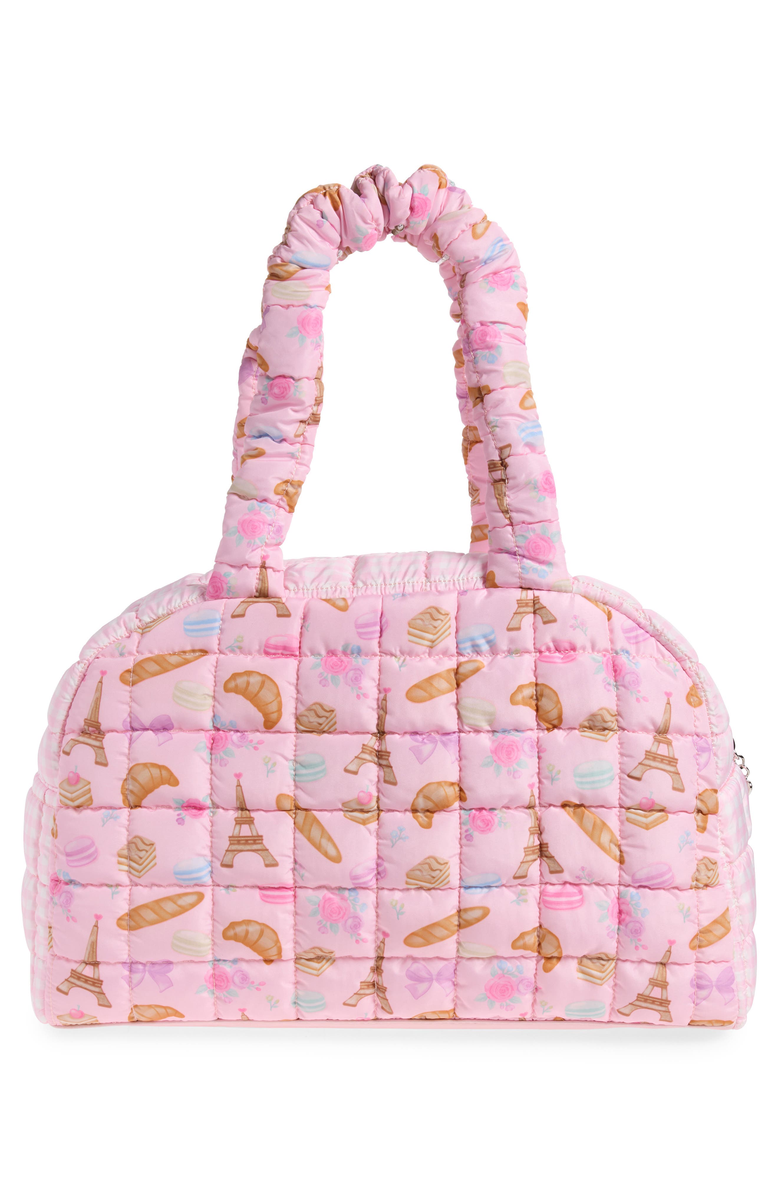 OMG Accessories Kids' Paris Quilted Duffle Bag, Alternate, color, Lollipop