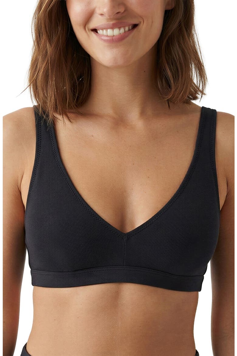 Soft Essential 3-Pack Everyday Cotton Bralettes, Alternate, color, CLAY/ NAVY/ BLACK