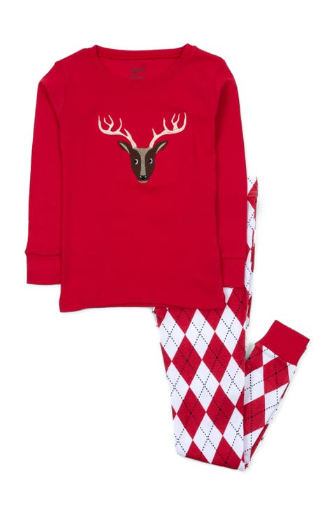 Kids Two-Piece Cotton Matching Family Holiday Pajamas, Argyles & Holiday Prints (Toddler, Little Kid & Big Kid)