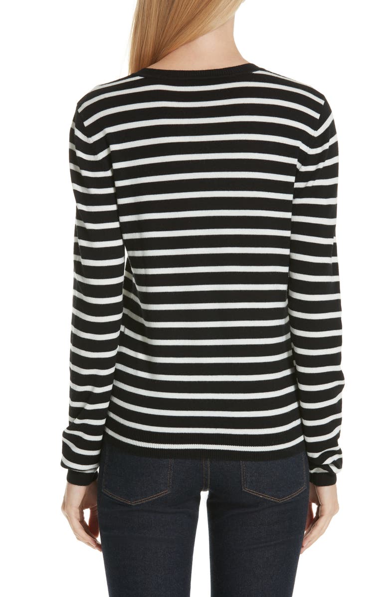 Altuzarra Stripe Button Side Wool Sweater, Alternate, color, 
