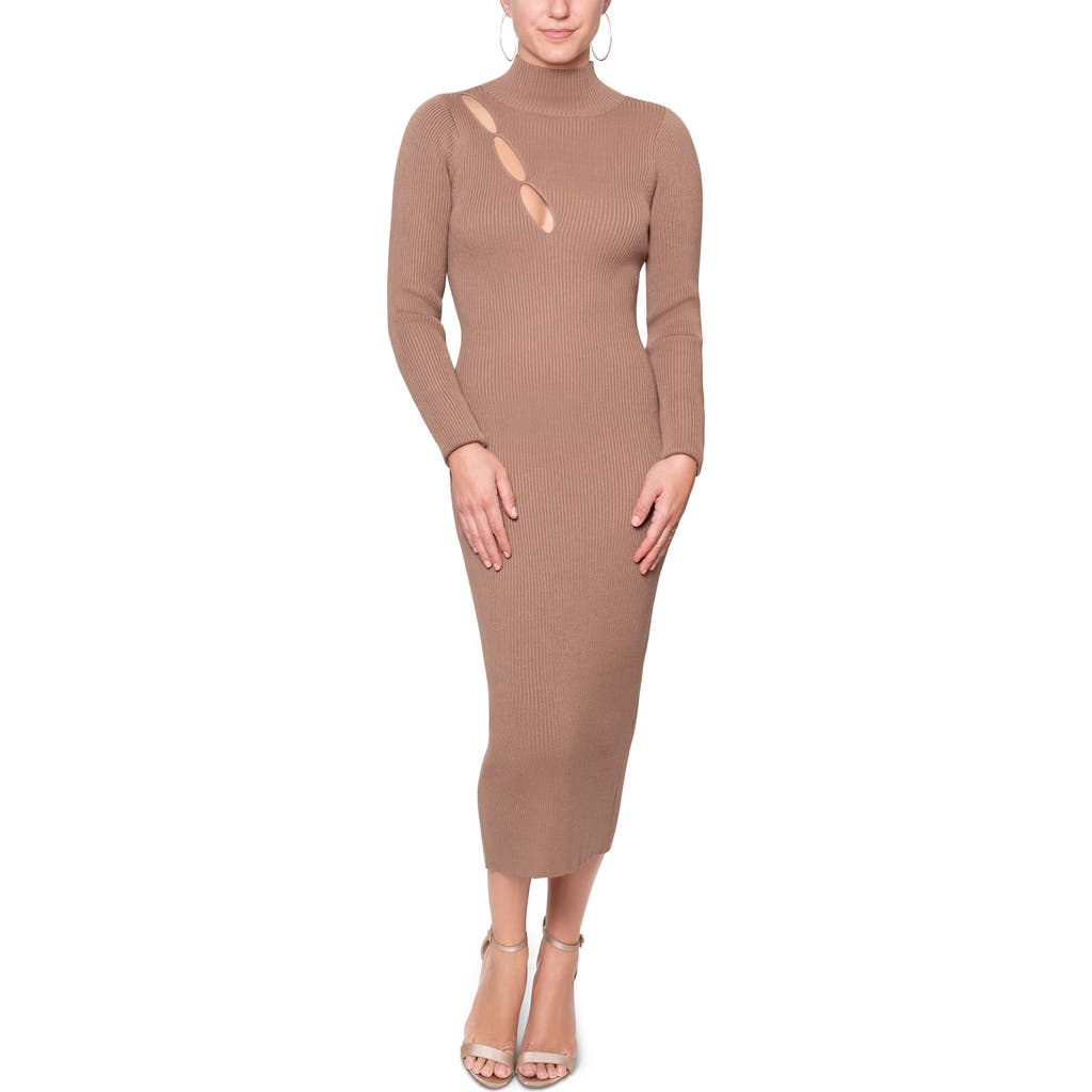 RACHEL Rachel Roy Clarke Mock Neck Sweater Midi Dress in Almond  product