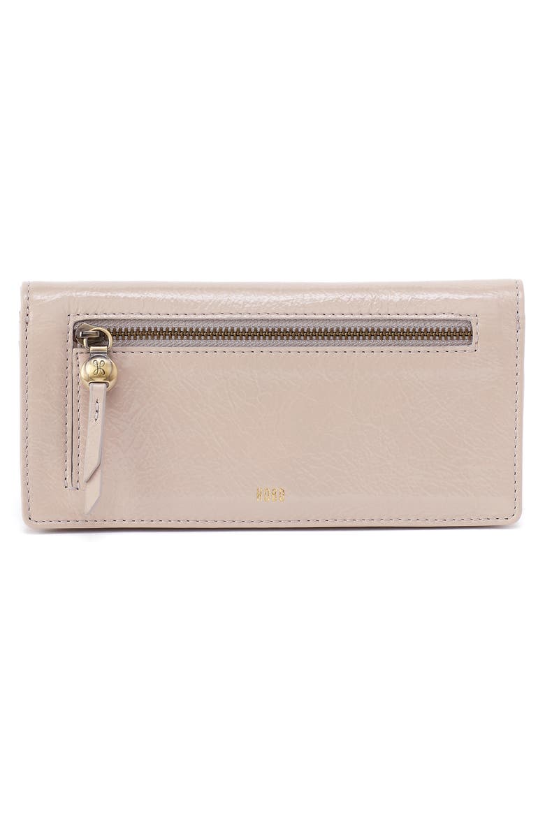 Large Hutton Leather Continental Wallet, Alternate, color, STONE GLOSS