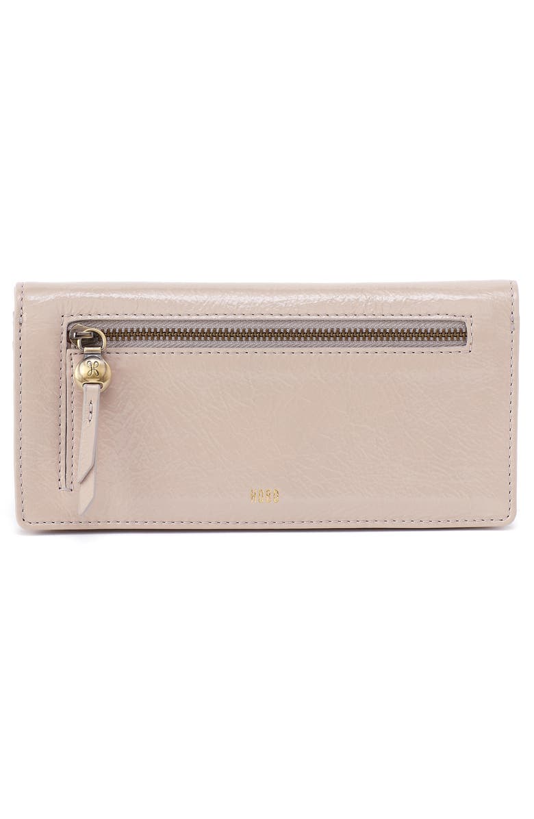 HOBO Large Hutton Leather Continental Wallet, Alternate, color, Stone Gloss