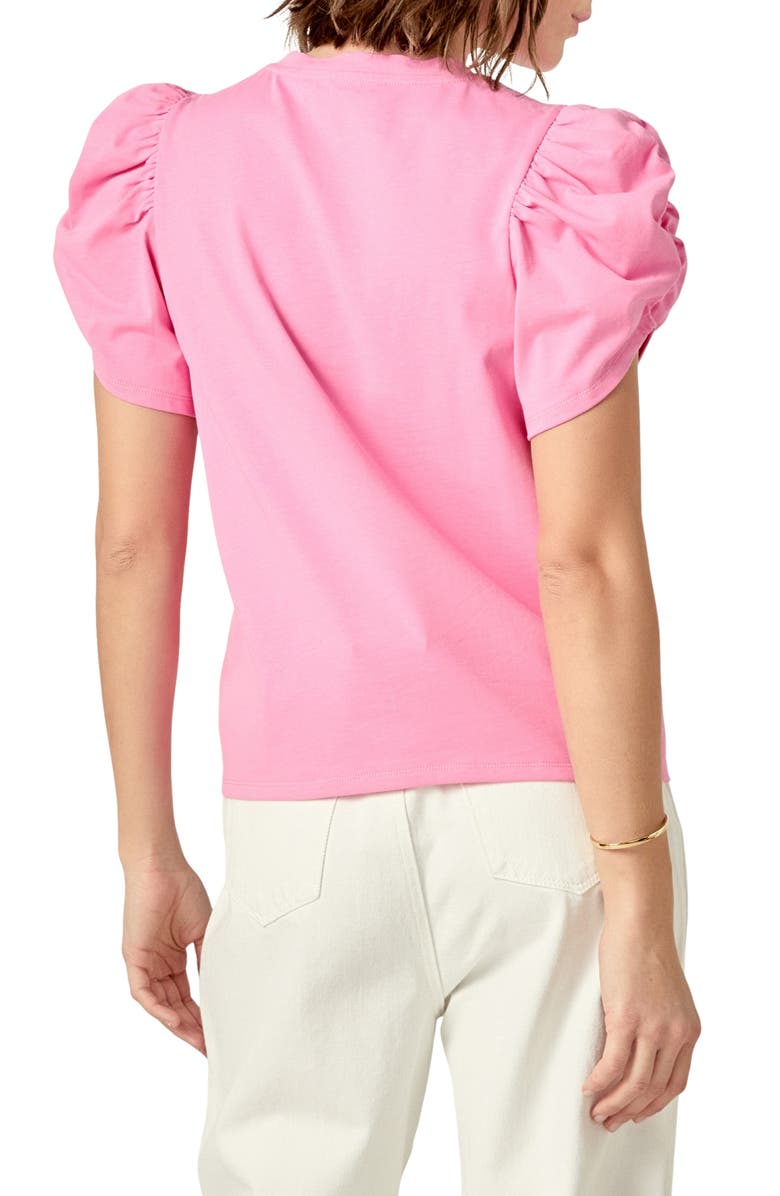 English Factory Gathered Sleeve Knit Top, Alternate, color, Pink