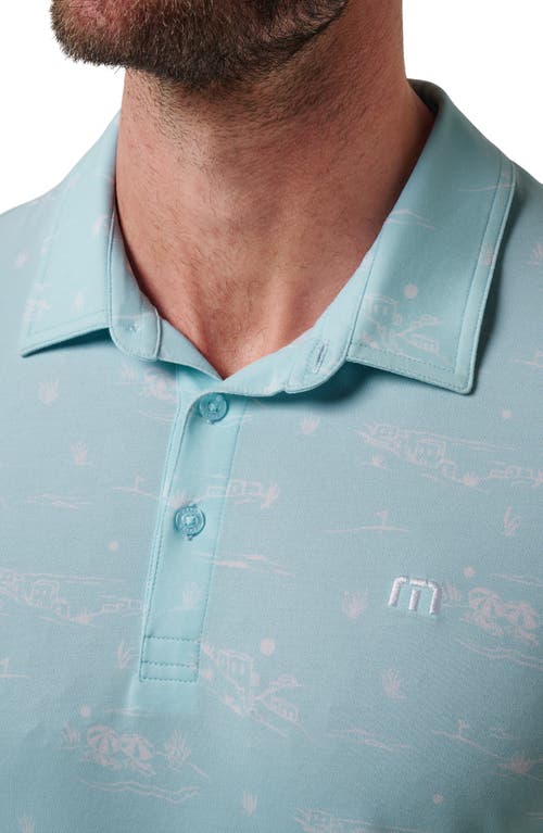 Travismathew Featherweight City Tropical Print Polo In Blue