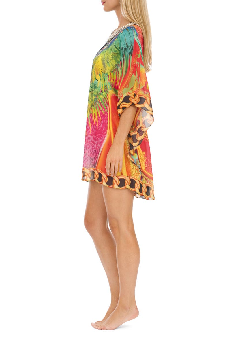 Short Cover-Up Poncho, Alternate, color, ORANGE