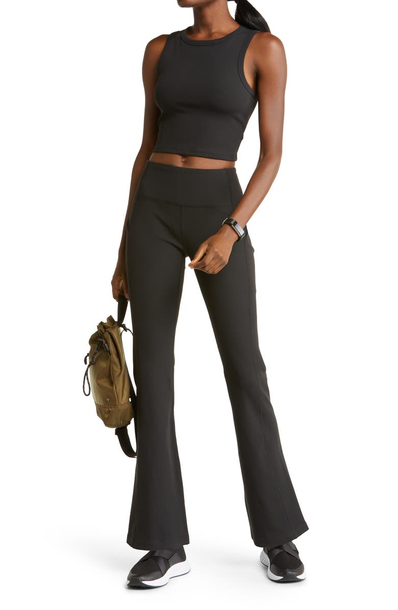 Zella Live In Meet 'N' Greet Ribbed Crop Tank Top, Alternate, color, 