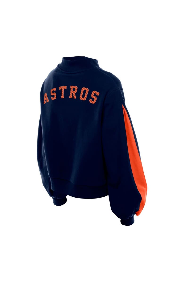 New Era Women's New Era  Navy Houston Astros Mock Neck Balloon Sleeve Sweatshirt, Alternate, color, Navy