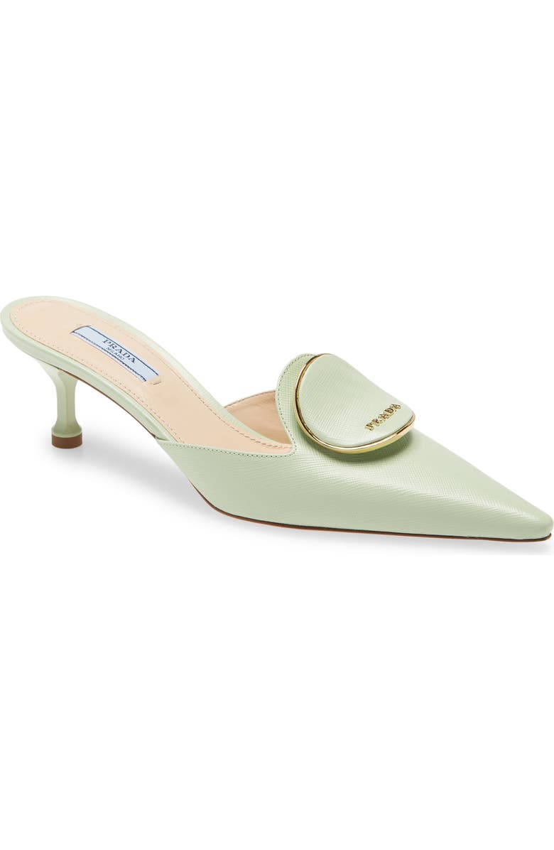 Prada Logo Pointed Toe Mule, Main, color,