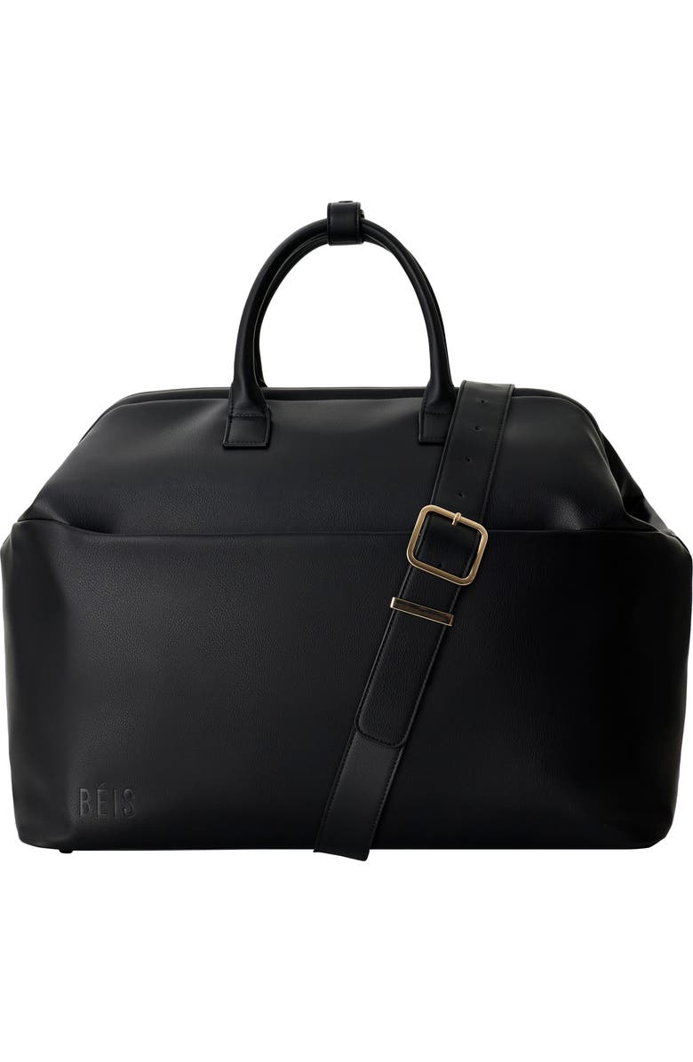 Béis The Essential Faux Leather Weekend Bag, Alternate, color,